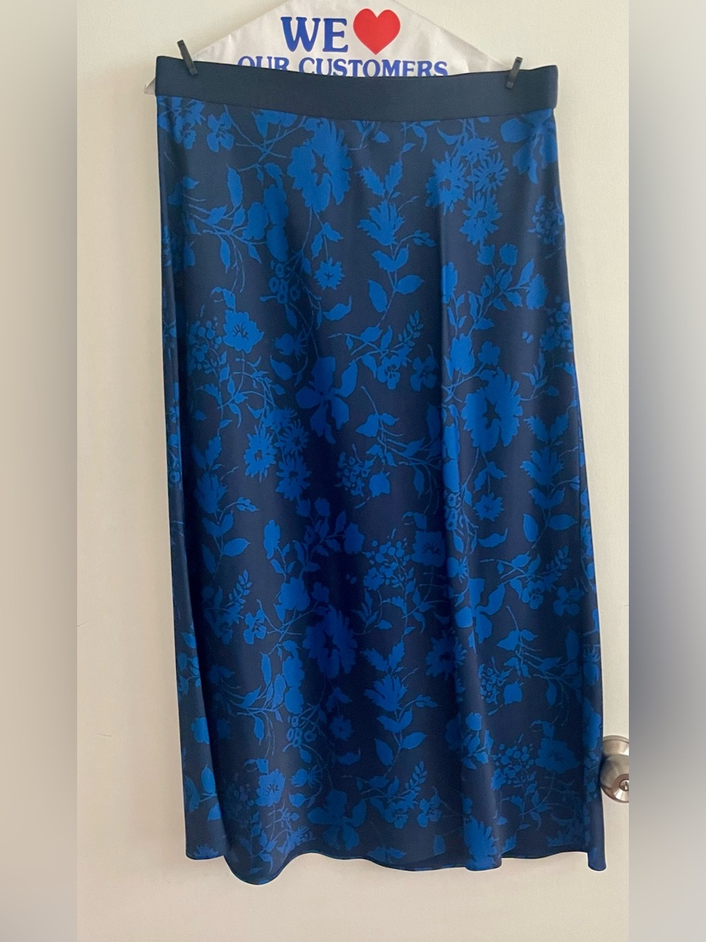 Outerknown Blue Floral Slip Skirt